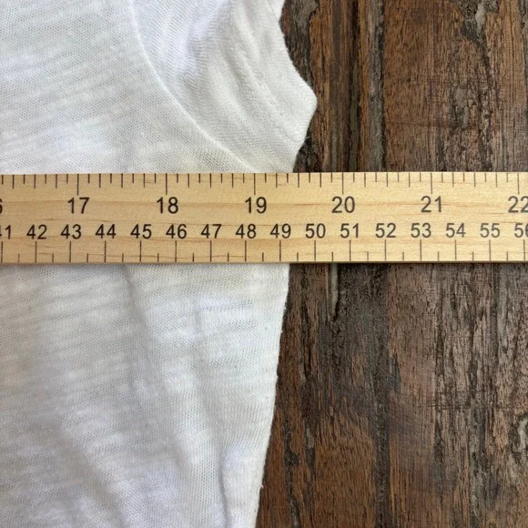 Caslon Coastal Boho XL White Beaded Scoop Neck Short Sleeve Burnout Cotton Tee - Picture 6 of 10